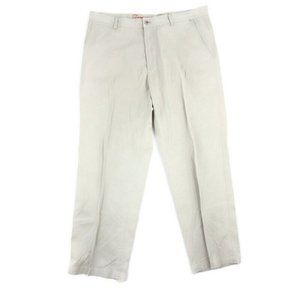 Tommy Bahama Mens Chino Casual Dress Pants Beige Flat Front Mid 38 X 30